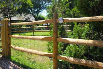 Post and rail fencing for horses