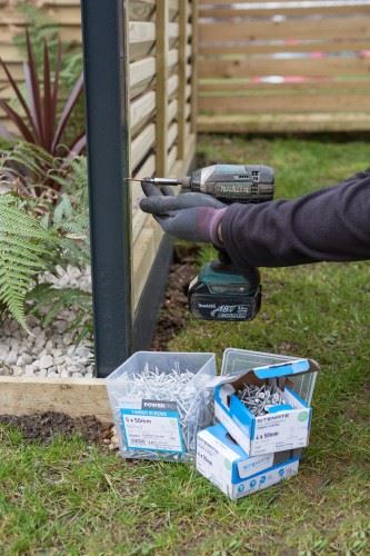 Fixing the fence post to the fence panel