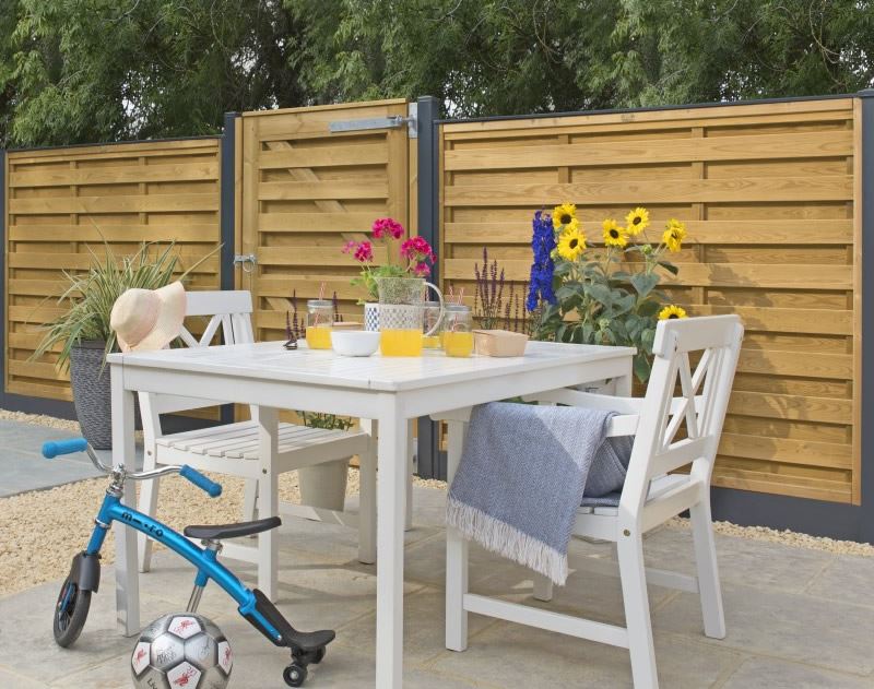 DuraPost fence system in garden