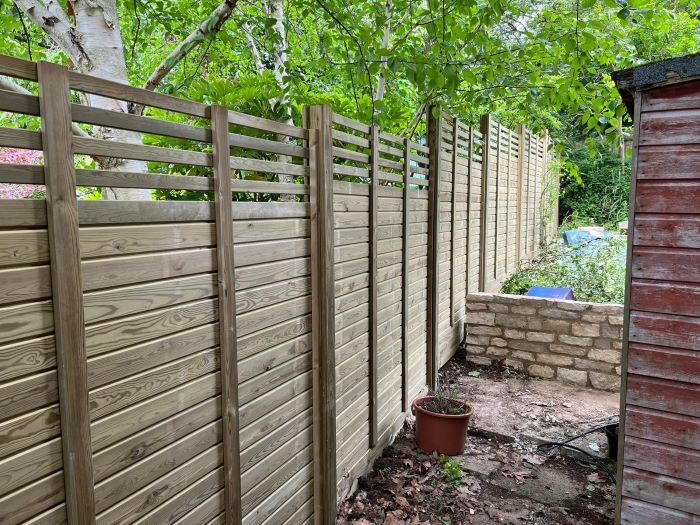 Different view of a central Oxford garden with new fence