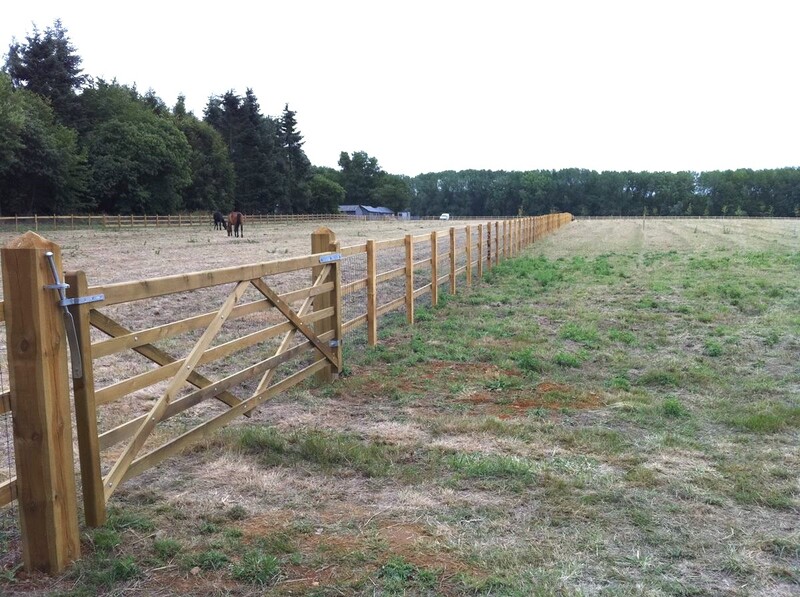 Post and rail horse fencing