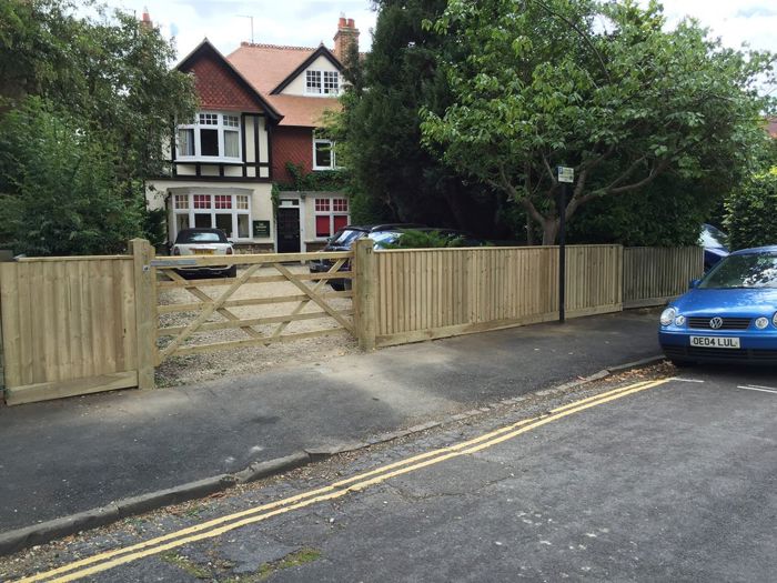 Close board fencing & field gate