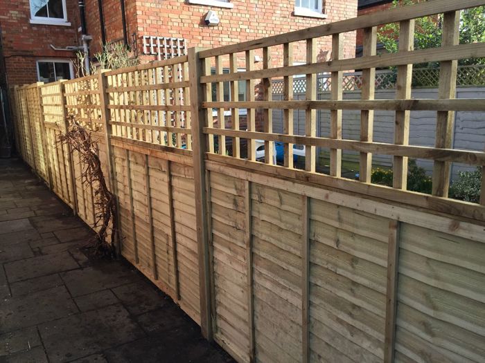 Panel fencing with trellis