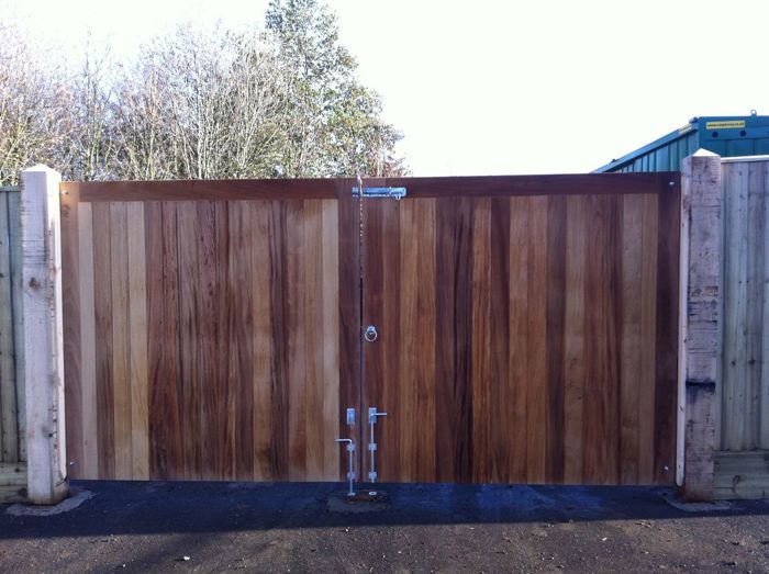 	Iroko hardwood entrance gates