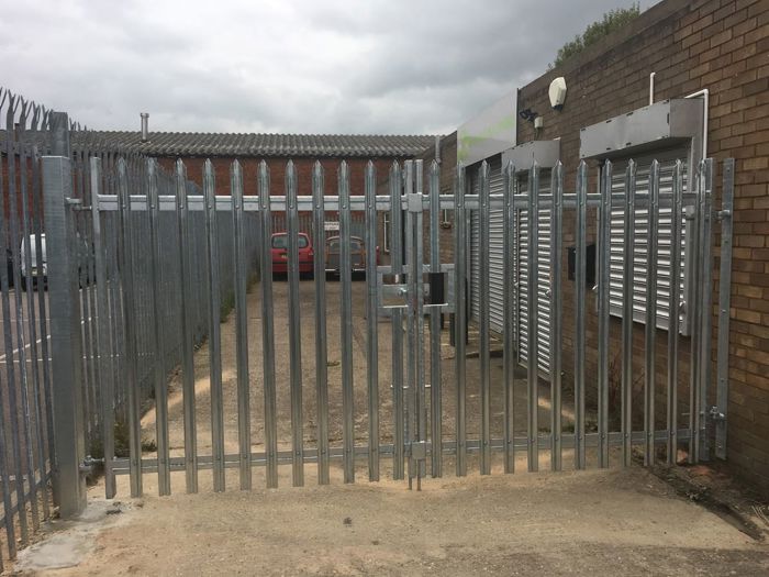 Steel palisade security gates