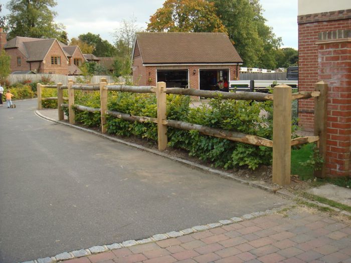 Cleft chestnut post & rail fencing